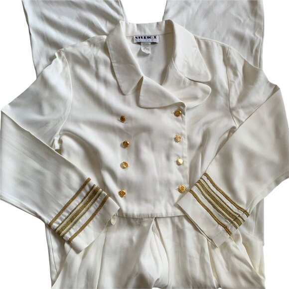 Vintage Studio Nautical Anchor Jumpsuit Romper USA 14 - Picture 2 of 10